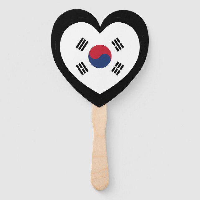 Éventail South Korea Flag Heart (Devant)