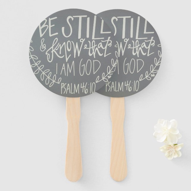 Éventail Soyez Toujours Et Sachez Que Je Suis Dieu Fan (Devant et derrière)