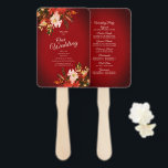 Éventail Splendor d'automne Floral Burlington Mariage rouge<br><div class="desc">Aquarelle éléments floraux dans de belles couleurs d'automne, répartis sur une toile rouge bordeaux d'automne riche, finie par de la calligraphie crémeuse... mettre en valeur les détails de l'événement en polices élégantes et gratuites. Le résultat est un design magnifique adapté aux thèmes mariages décontractés et formels. Parfait pour l'automne /...</div>