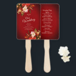 Éventail Splendor d'automne Floral Burlington Mariage rouge<br><div class="desc">Aquarelle éléments floraux dans de belles couleurs d'automne, répartis sur une toile rouge bordeaux d'automne riche, finie par de la calligraphie crémeuse... mettre en valeur les détails de l'événement en polices élégantes et gratuites. Le résultat est un design magnifique adapté aux thèmes mariages décontractés et formels. Parfait pour l'automne /...</div>