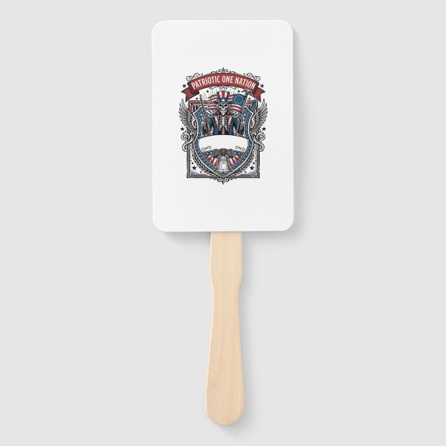 Éventail Squelette oncle Sam patriotique sombre squelette p (Devant)
