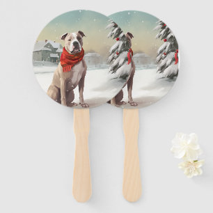 Éventail Staffordshire américain dans la neige de Noël