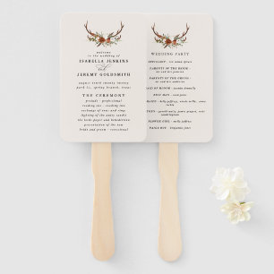 Éventail Stag rouille terre cuite florale rustique élégant 