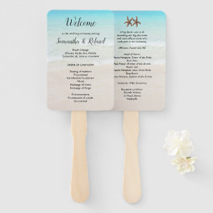 Éventail Starfish Couple Mariage Programme de ventilateur r