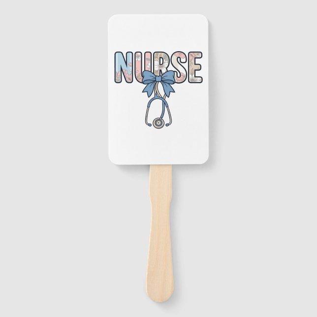 Éventail Stéthoscope Nurse Bow Floral Vintage (Devant)