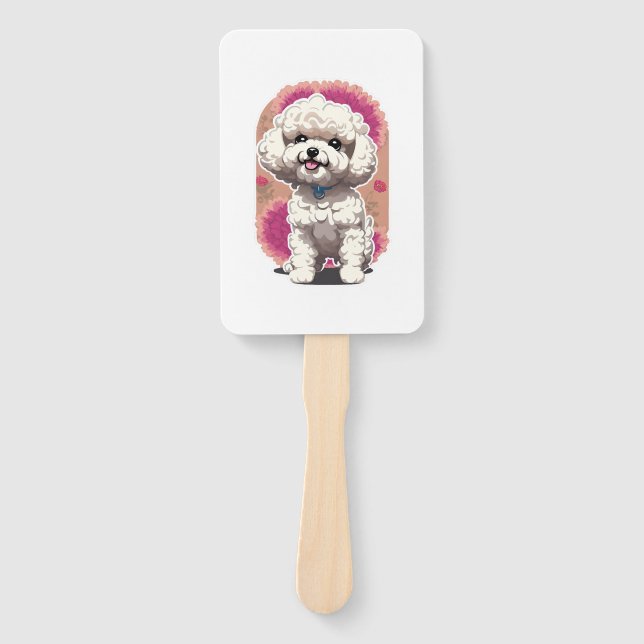 Éventail Sticker Hilarious Bichon Frise de race (Devant)