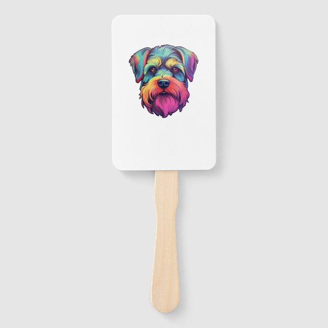 Éventail Sticker Retro Schnauzer Neon (Devant)