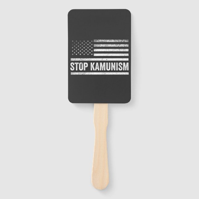 Éventail Stop Kamunism Harris Walz 2024 Camarade Kamala (Devant)