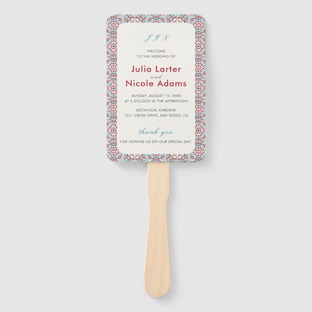 Éventail Style géométrique Étincelles Mariage métallique en (Devant)