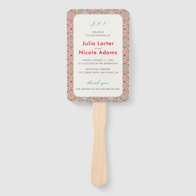 Éventail Style géométrique Étincelles Mariage métallique en (Devant)