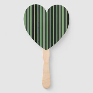Éventail Style Vintage Olive Sage Vert noir 3D rayé