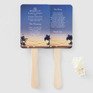 Éventail Sunset Palm Beach String programme de mariage