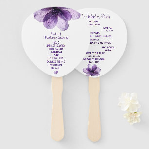 Éventail Superbe Programme de mariage de fleurs violettes