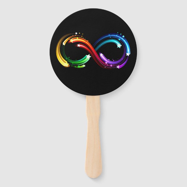 Éventail Symbole de l'infini des comètes arc-en-ciel (Devant)