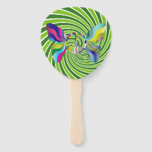 Éventail SYMBOLE DE PAIX À Papillon multicolore super