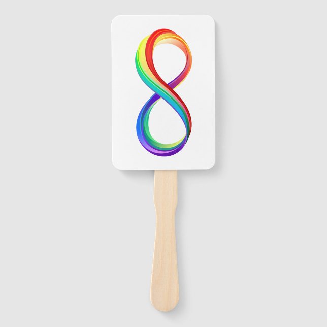 Éventail Symbole d'infinité arc-en-ciel stratifié (Devant)