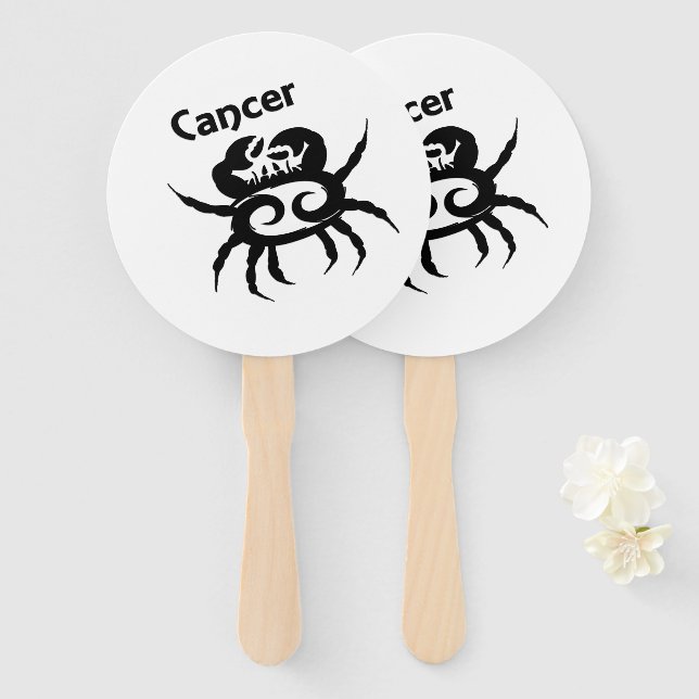 Éventail Symbole et signe du cancer du zodiaque (Devant et derrière)