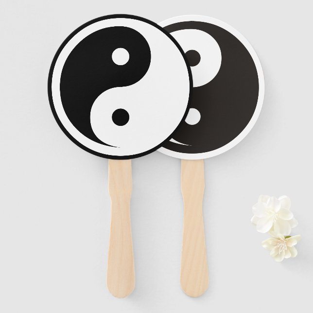 Éventail Symbole Yin Yang - tatouage massif design 1+2 (Devant et derrière)