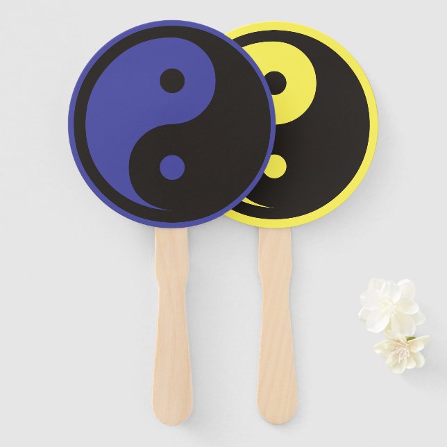 Éventail Symbole Yin Yang - tatouage solide (Devant et derrière)