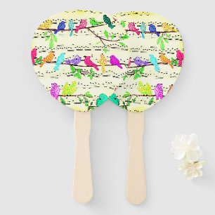 Éventail Symphonie Oiseaux de musique colorés Symphonie Fan