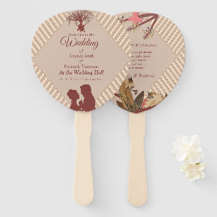Éventail Tan - Marsala Vin & Twist Pink Hand Fans
