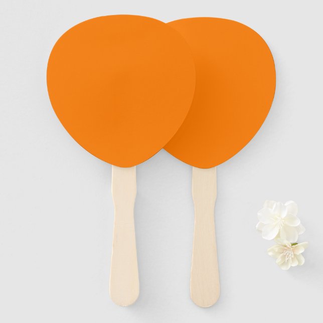 Éventail Tangerine Orange Paddle Fan for Elegant Event Comf (Devant et derrière)