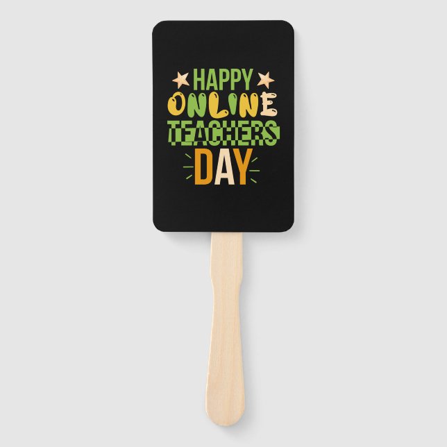 Éventail Teacher Art Happy Online Teacher Day (Devant)
