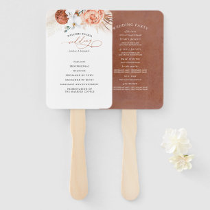 Éventail Terracotta Floral Wedding Programme