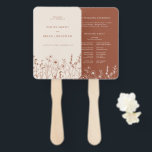 Éventail Terracotta Rustic Fall Fleur sauvage Wedding Progr<br><div class="desc">Guidez vos invités à travers votre grande journée avec ce programme de mariage rustique à fleurs en terre cuite. Doté de fleurs sauvages de chute délicats et d'une disposition propre et élégante. Idéal pour une cérémonie d'automne en plein air ou une fête de mariage de grange.</div>