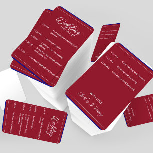Éventail Thème Royal Red et Blue Mariage