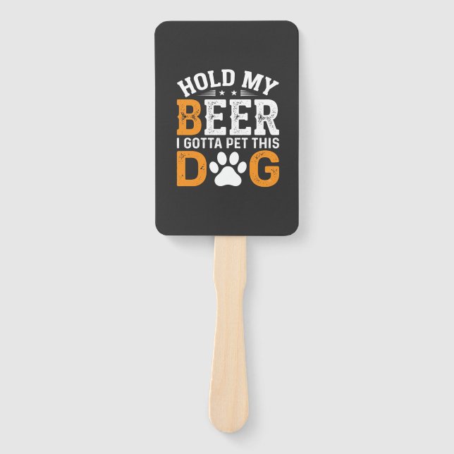 Éventail Tiens Ma Bière Amateur de Chien (Devant)