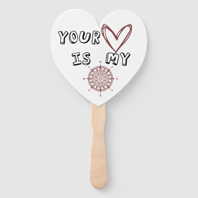 Éventail Ton coeur est mon boussole (Dos)