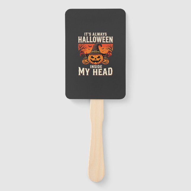 Éventail Toujours citrouille de Halloween Sorcière Design_1 (Devant)