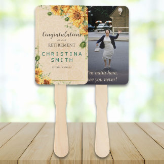 Éventail Tournesol vintage Élégante fête de retraite estiva