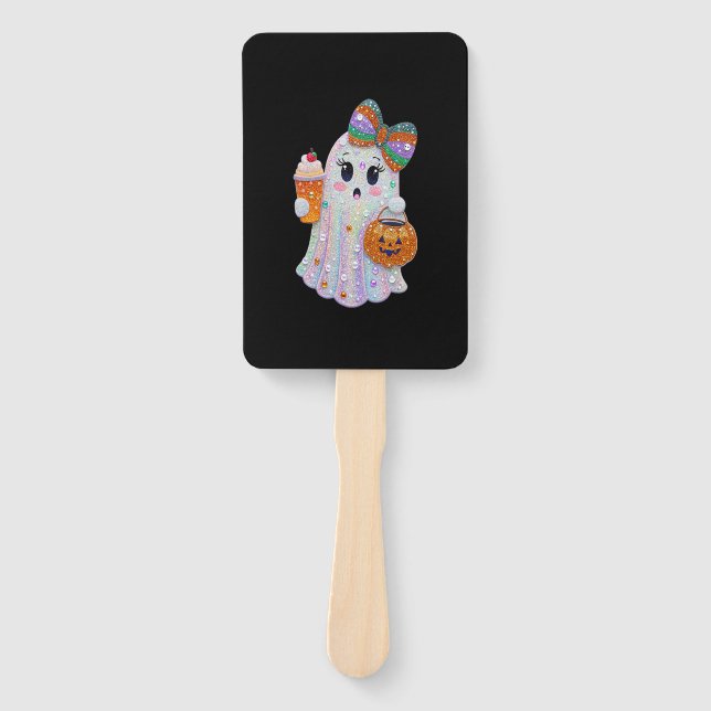 Éventail Trendy Halloween Rhinestones Ghost (Devant)