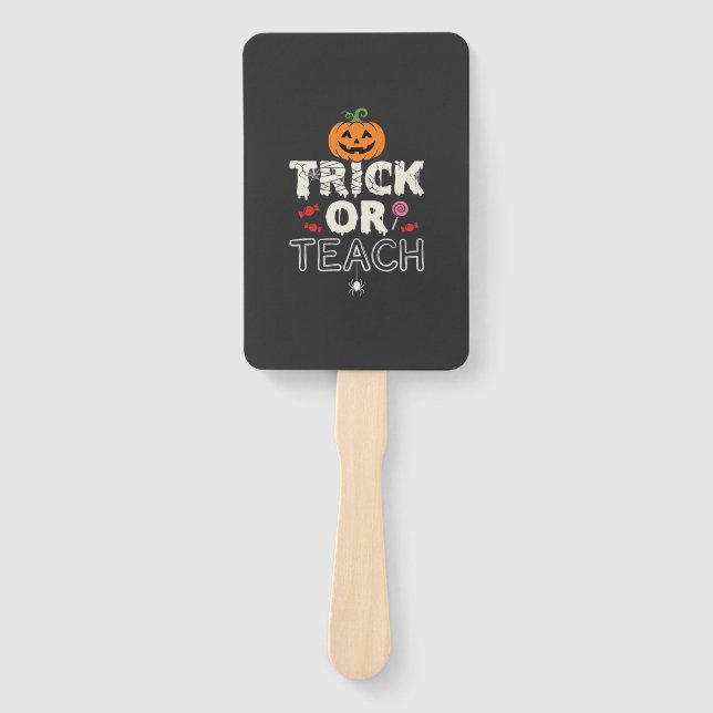 Éventail Trick or Teach Halloween Teacher Design (2)_1 (Devant)