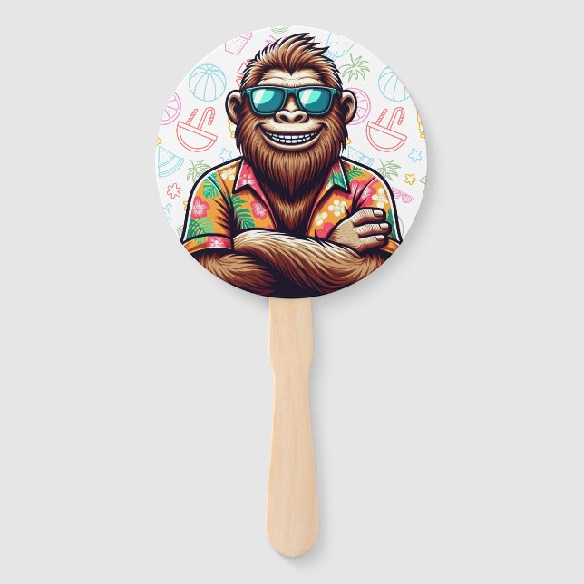 Éventail Tropical/beach yeti/bigfoot (Devant)