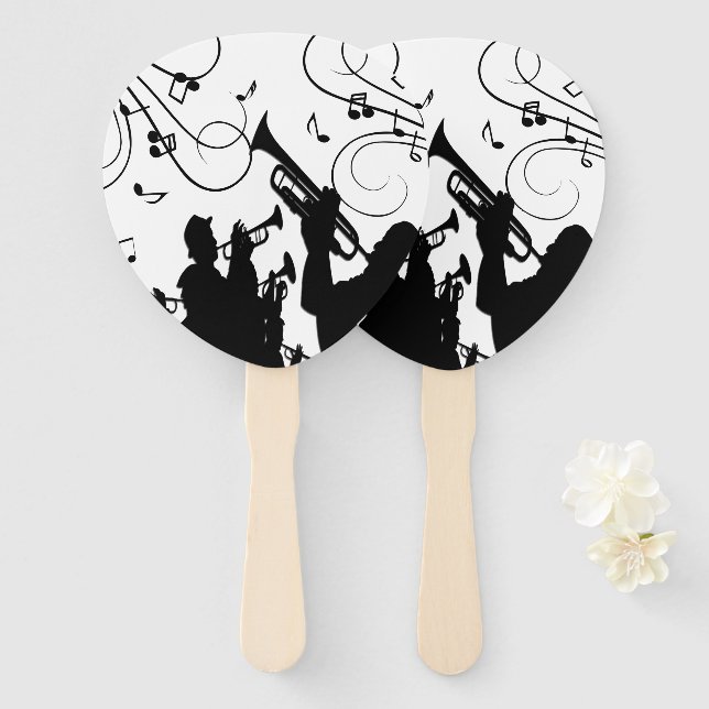 Éventail Trumpet Section Jazz (Devant et derrière)