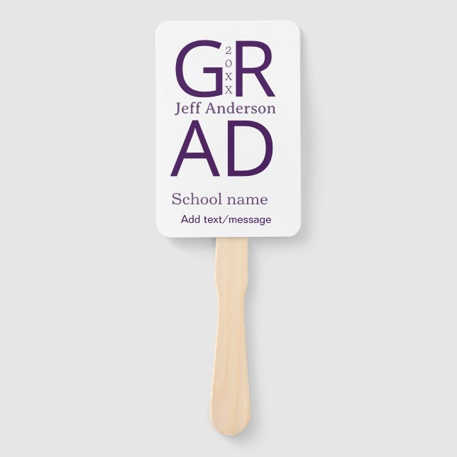 Éventail Typographie de graduation moderne simple minimale  (Devant)