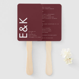 Éventail Ultra moderne Gras Gros Monogramme Bourgogne Maroo