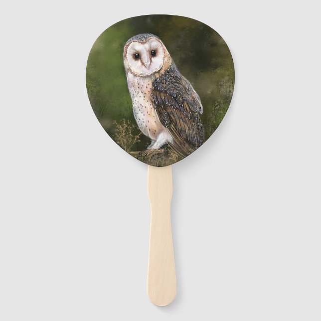 Éventail Ventilateur à main de Barn Owl (Dos)