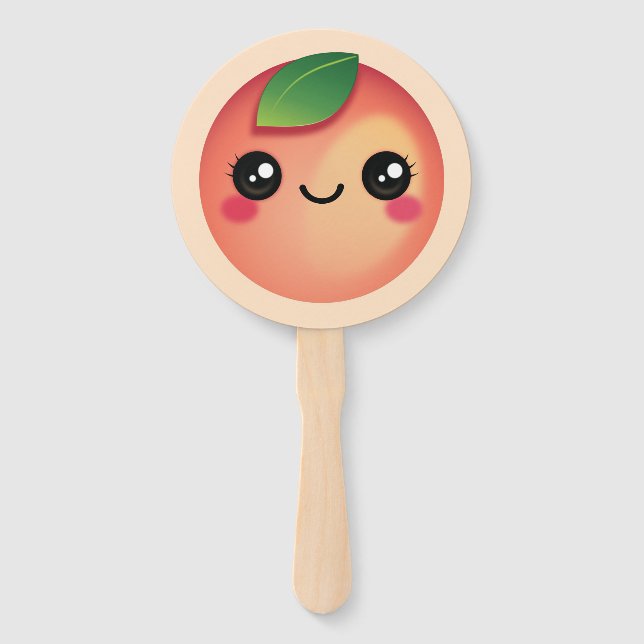 Éventail Ventilateur à main Kawaii Peach (Devant)