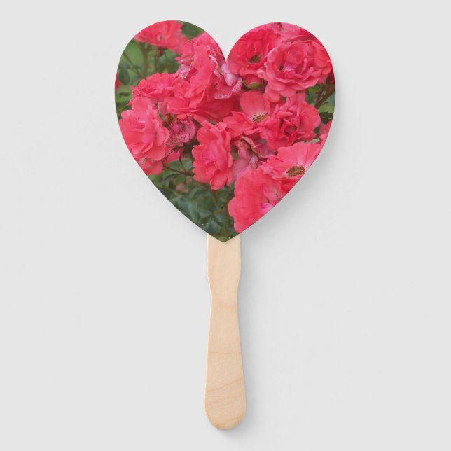 Éventail Ventilateur à main personnalisable - Roses de coul (Devant)