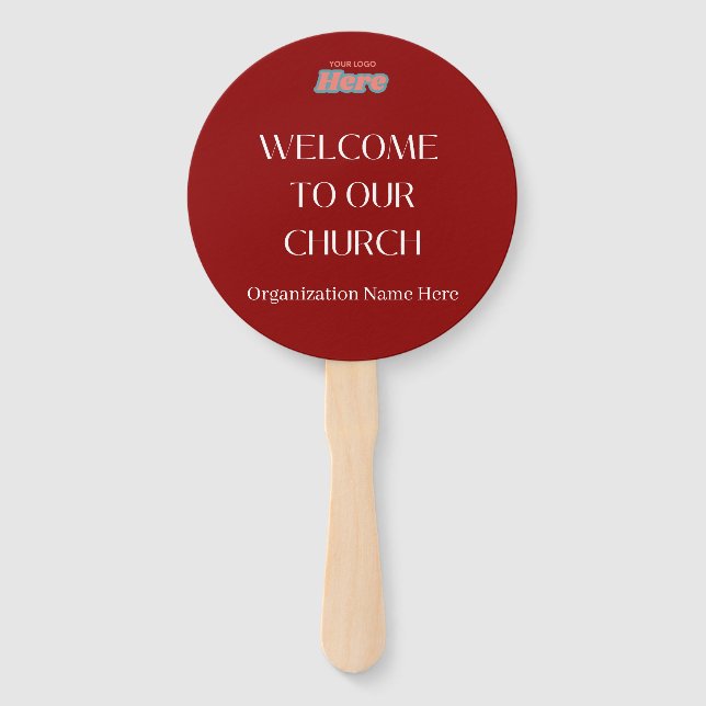 Éventail Ventilateur à main rouge foncé (Devant)