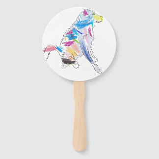 Éventail Ventilateur de chien arc-en-ciel