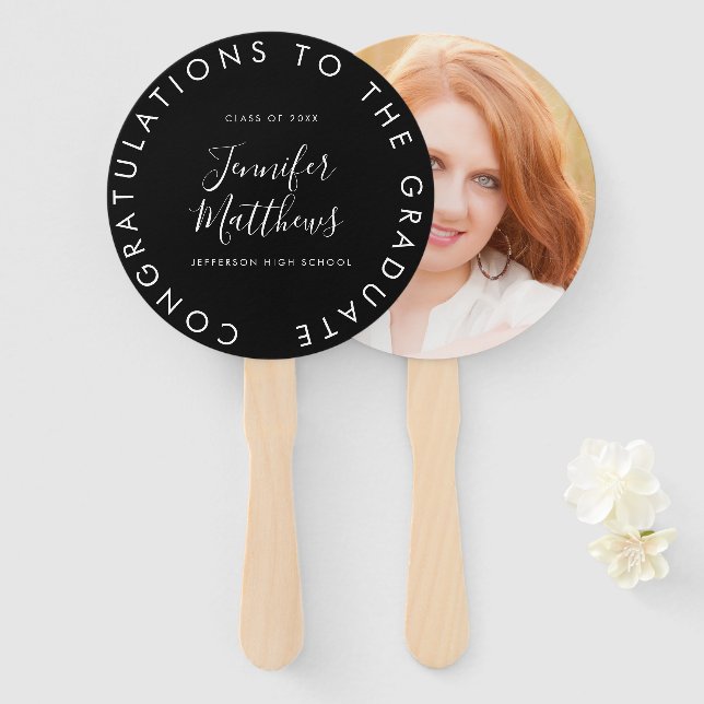 Éventail Ventilateur de diplôme Classe de couleur de l'écol (Devant et derrière)