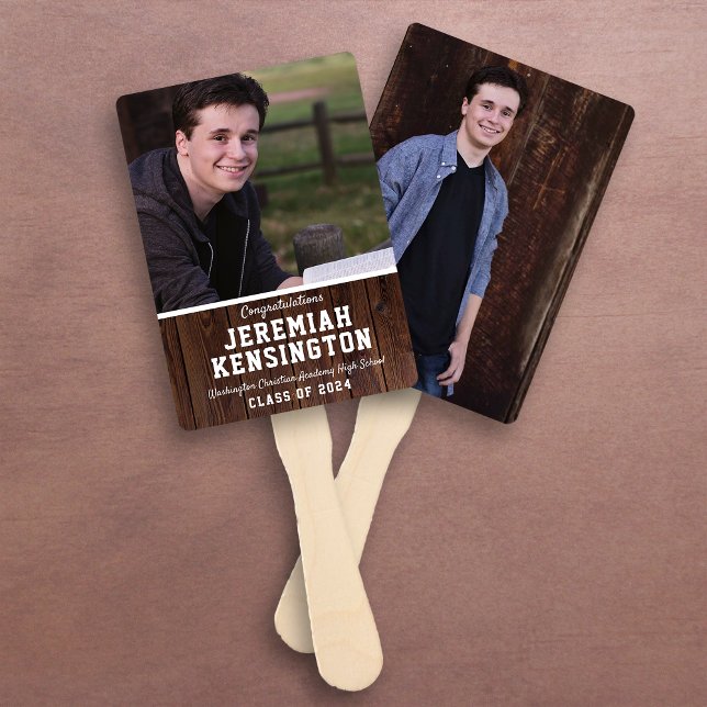 Éventail Ventilateur de diplôme Rustique Bois mâle photo (Créateur téléchargé)