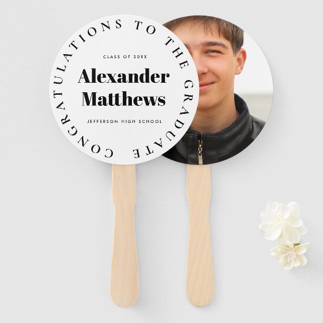 Éventail Ventilateur de diplôme Votre classe scolaire Photo (Devant et derrière)