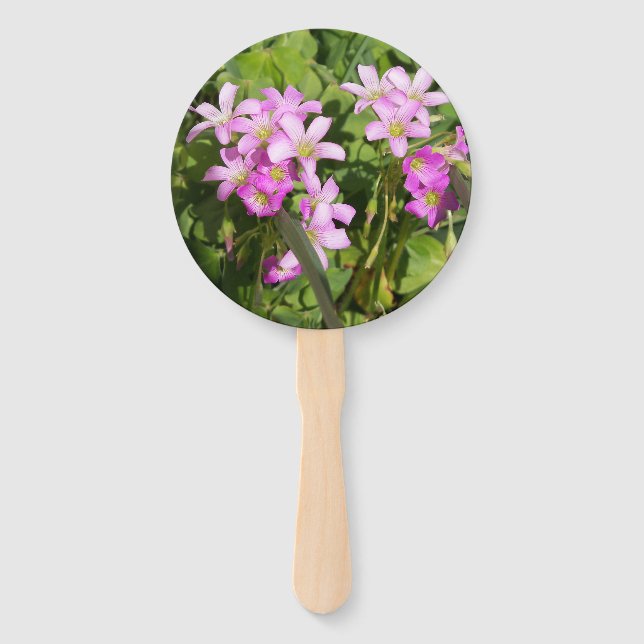 Éventail Ventilateur de fleurs avec fleurs sauvages roses (Devant)