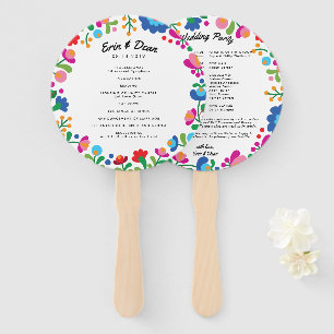 Éventail Ventilateur du programme de mariage coloré de brod